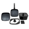 BOOHGLE 8-piece ceramic cookware set in Classic Black