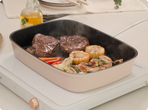 Why rectangular cookware makes sense for long ingredients.